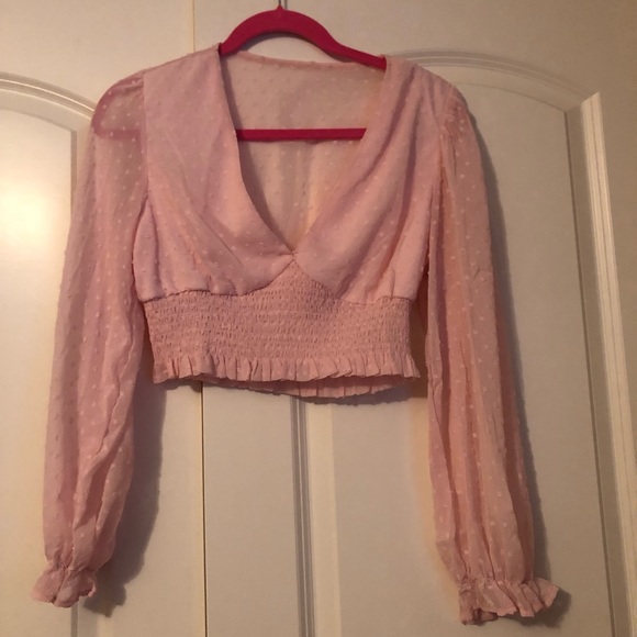 Pink Plunge Blouse - Picture 2 of 4